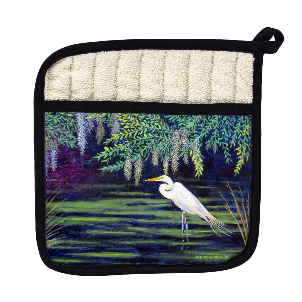 Egret Lagoon Pot Holder. Picture 1