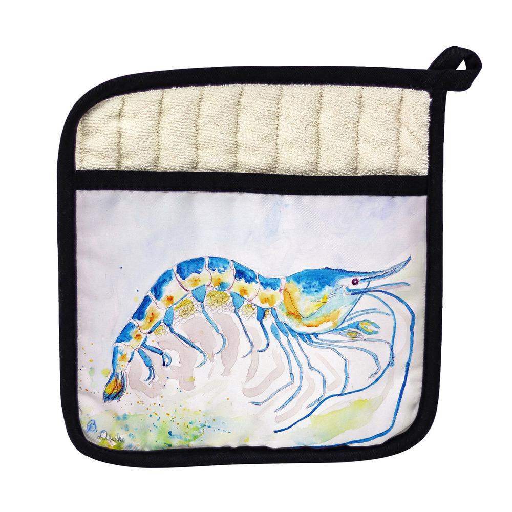 Blue Shrimp Pot Holder. Picture 1