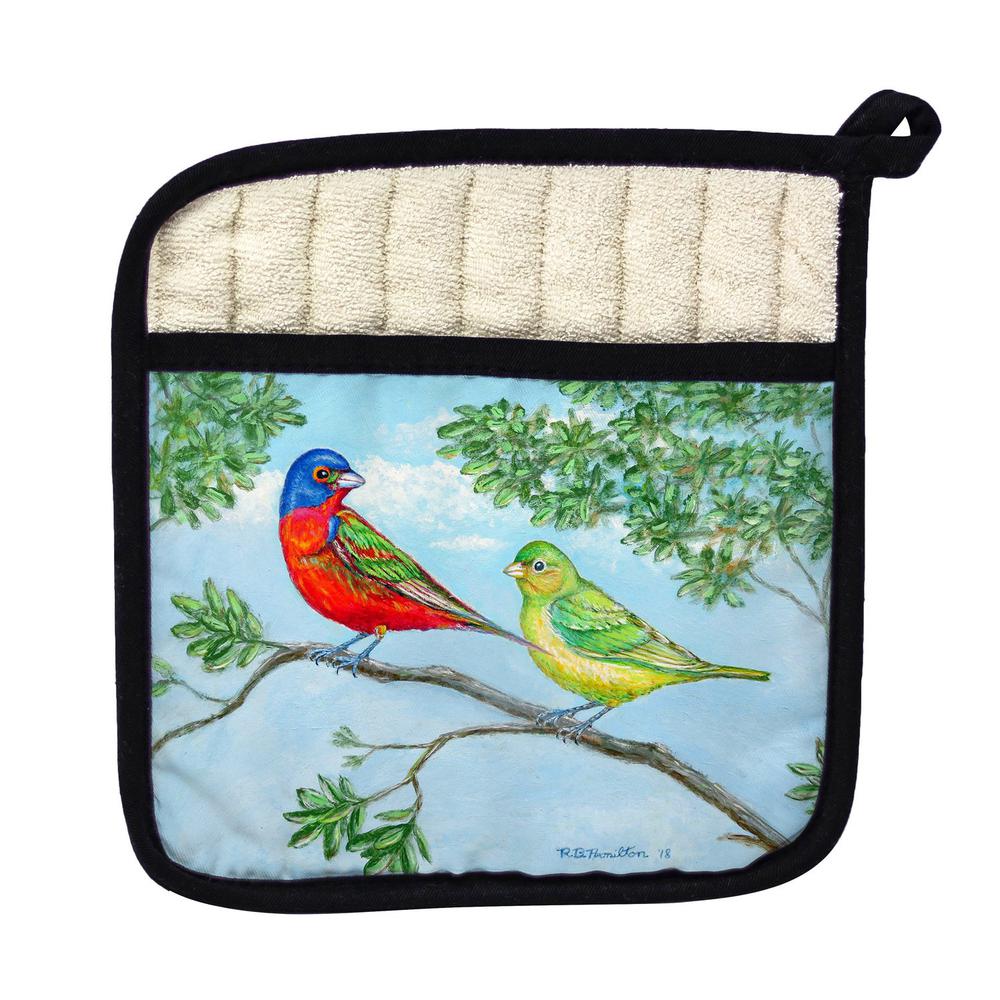 Pair of Buntings Pot Holder. Picture 1
