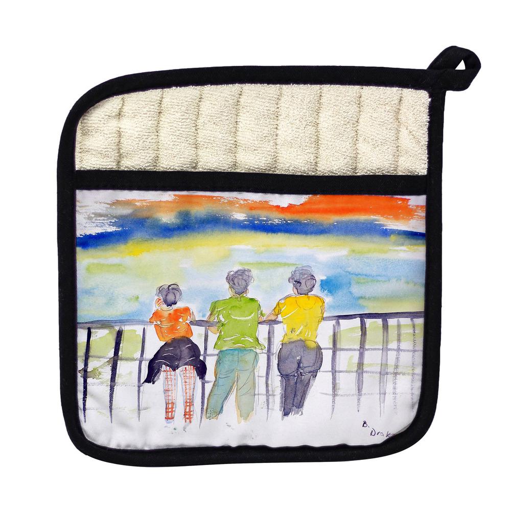 Ladies Looking Pot Holder. Picture 1