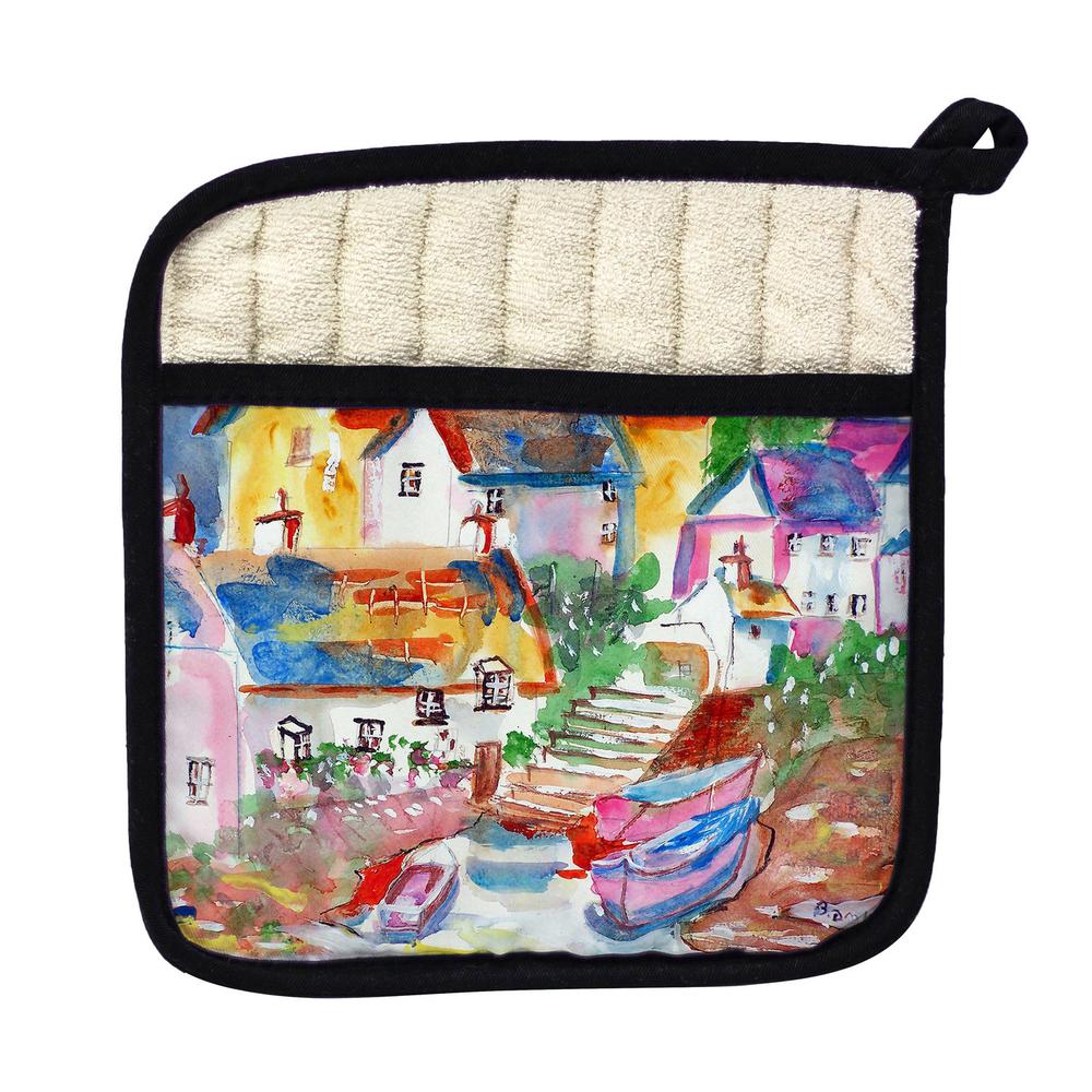 Boats At Steps Pot Holder. Picture 1