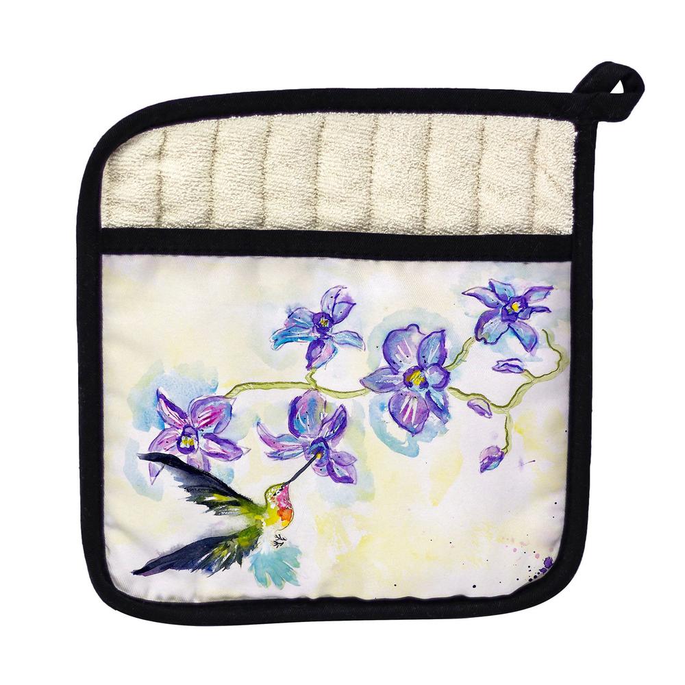 Hummingbird and Clematis Pot Holder. Picture 1