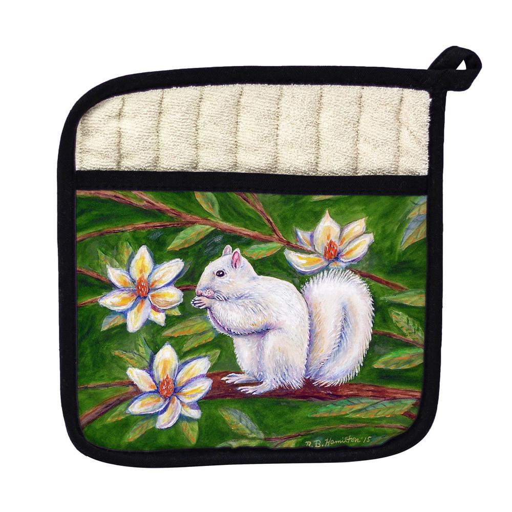 White Squirrel Pot Holder. Picture 1
