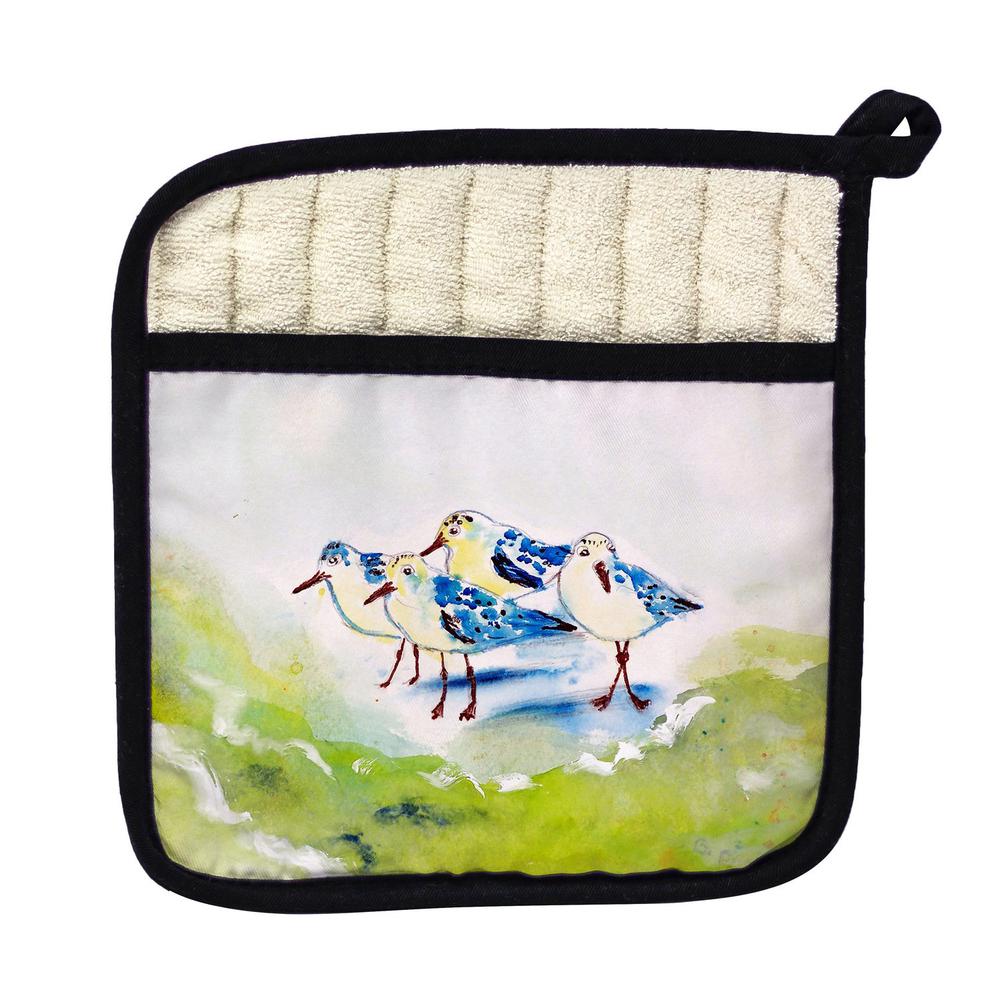 Green Sanderlings Pot Holder. Picture 1