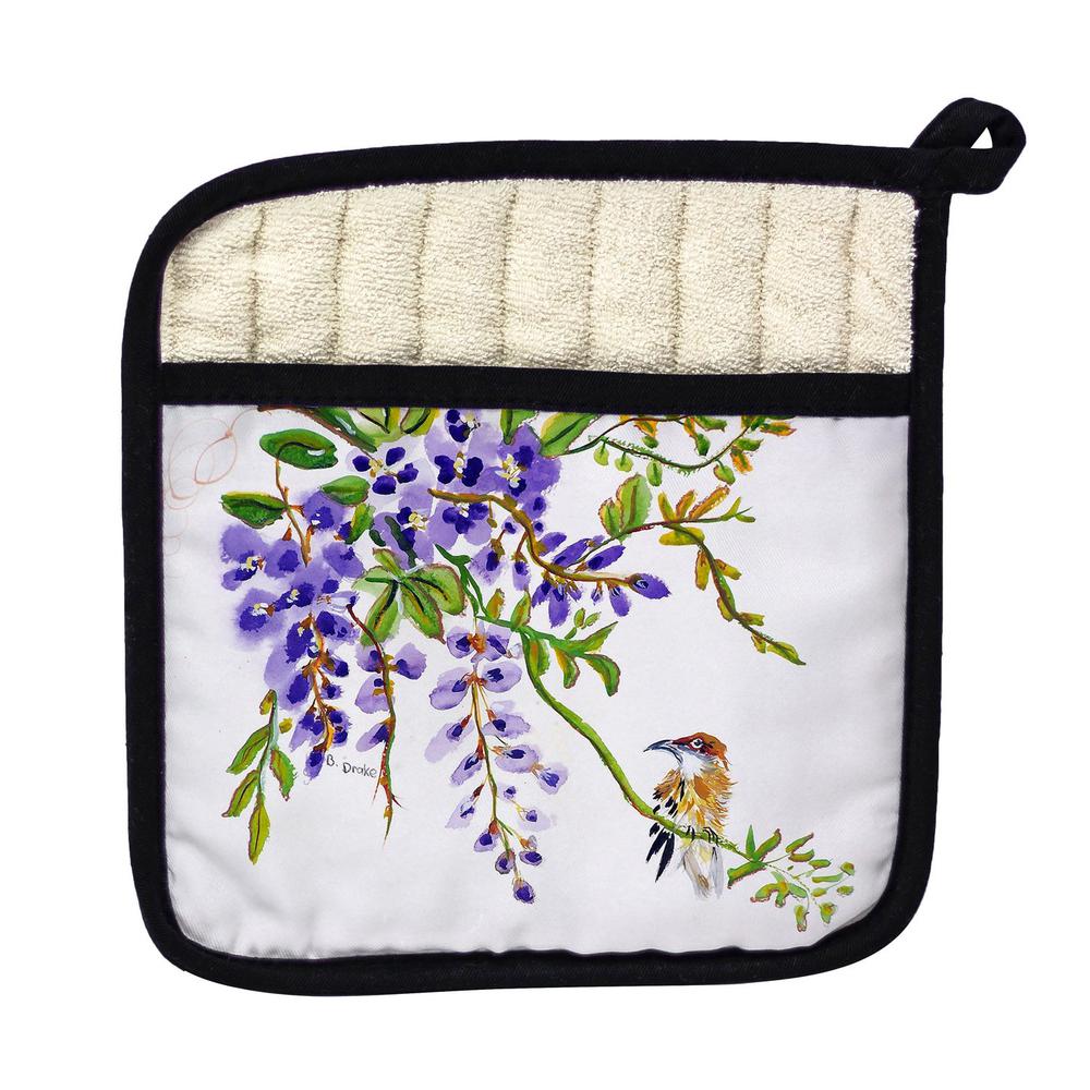 Wisteria & Bird Pot Holder. Picture 1