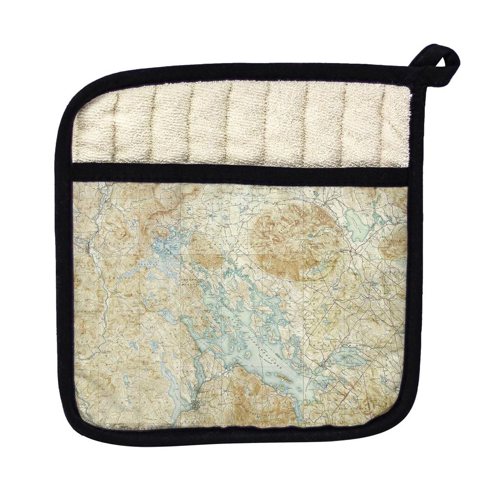 Winnipesaukee, NH Nautical Map Pot Holder. Picture 1