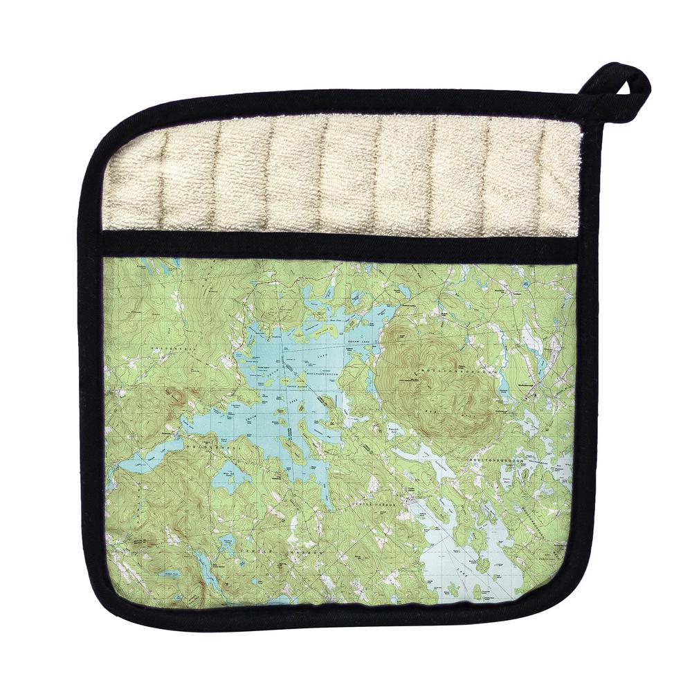 Squam Lake, NH Nautical Map Pot Holder. Picture 1