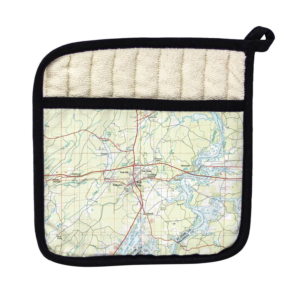 Logan Martin Lake, AL Nautical Map Pot Holder. Picture 1