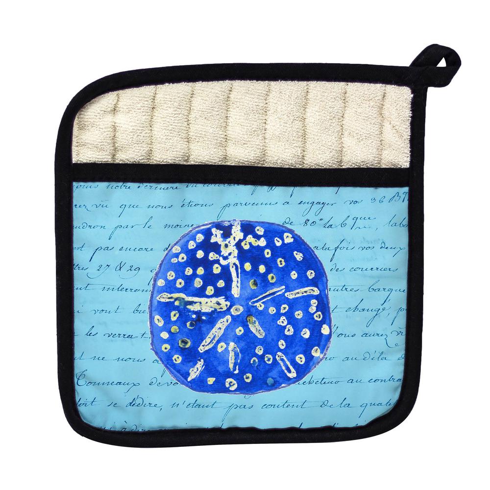 Blue Sand Dollar Pot Holder. Picture 1