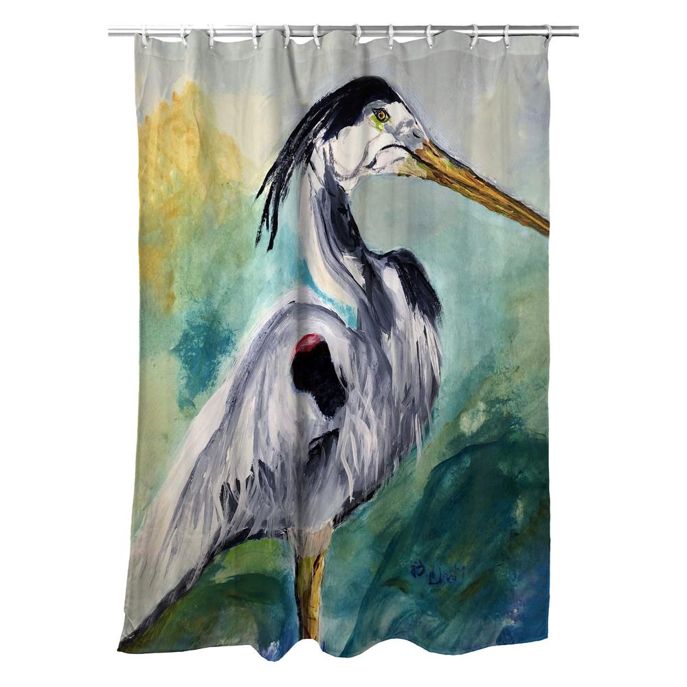 Betsy's Blue Heron Shower Curtain. Picture 1