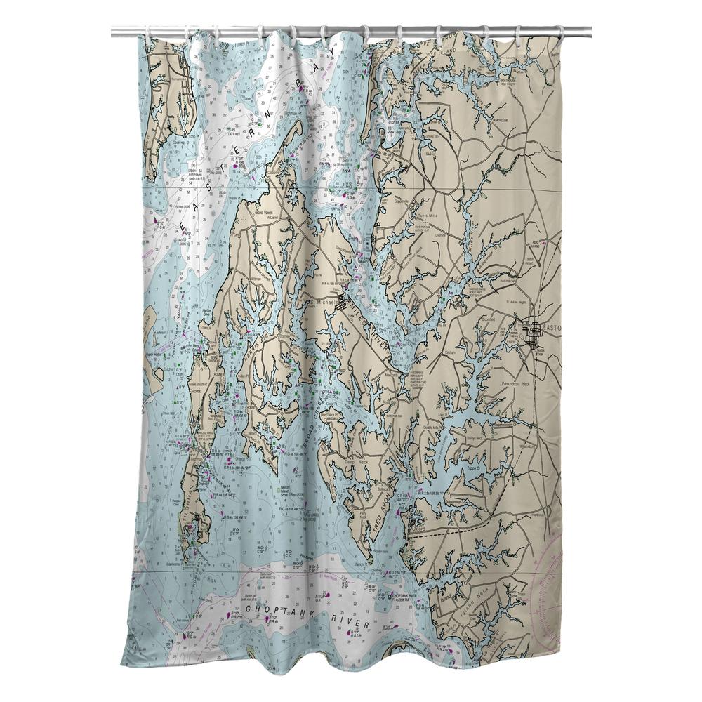 Easton, MD Nautical Map Shower Curtain. Picture 1