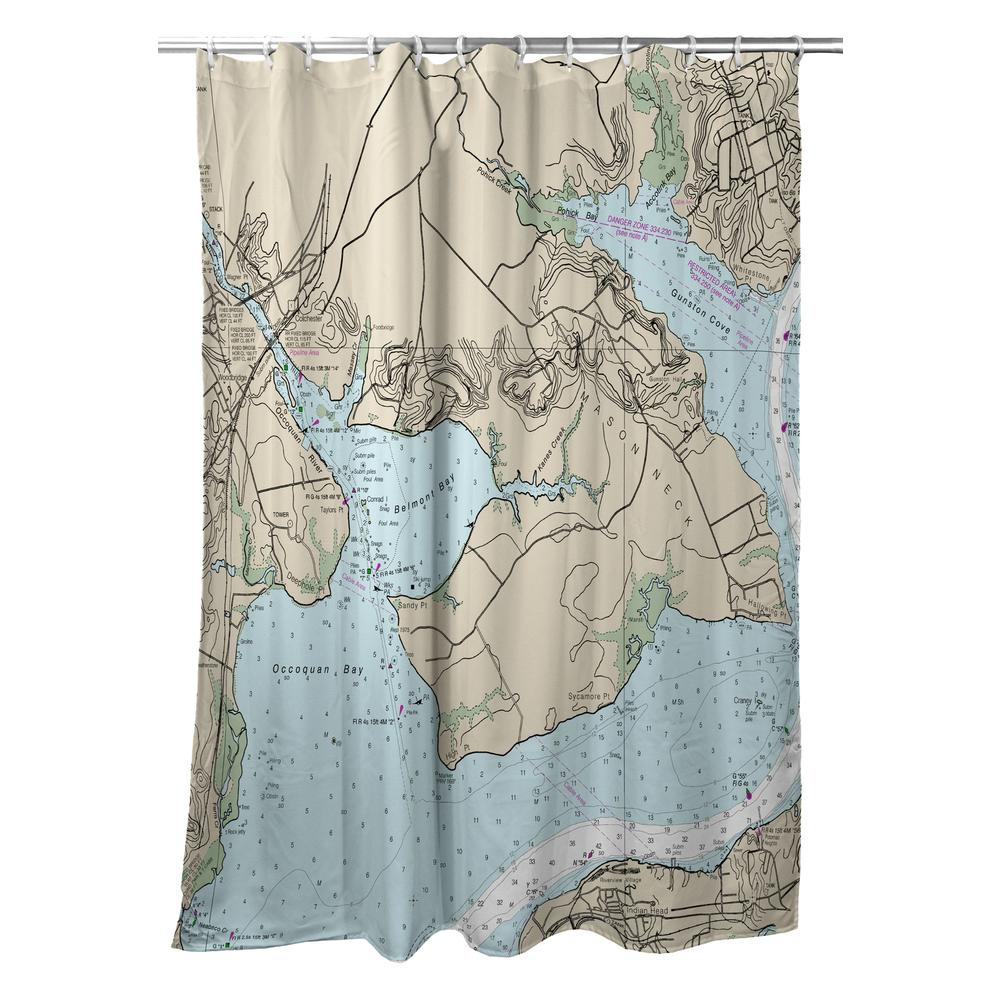 Occoquan, VA Nautical Map Shower Curtain. Picture 1