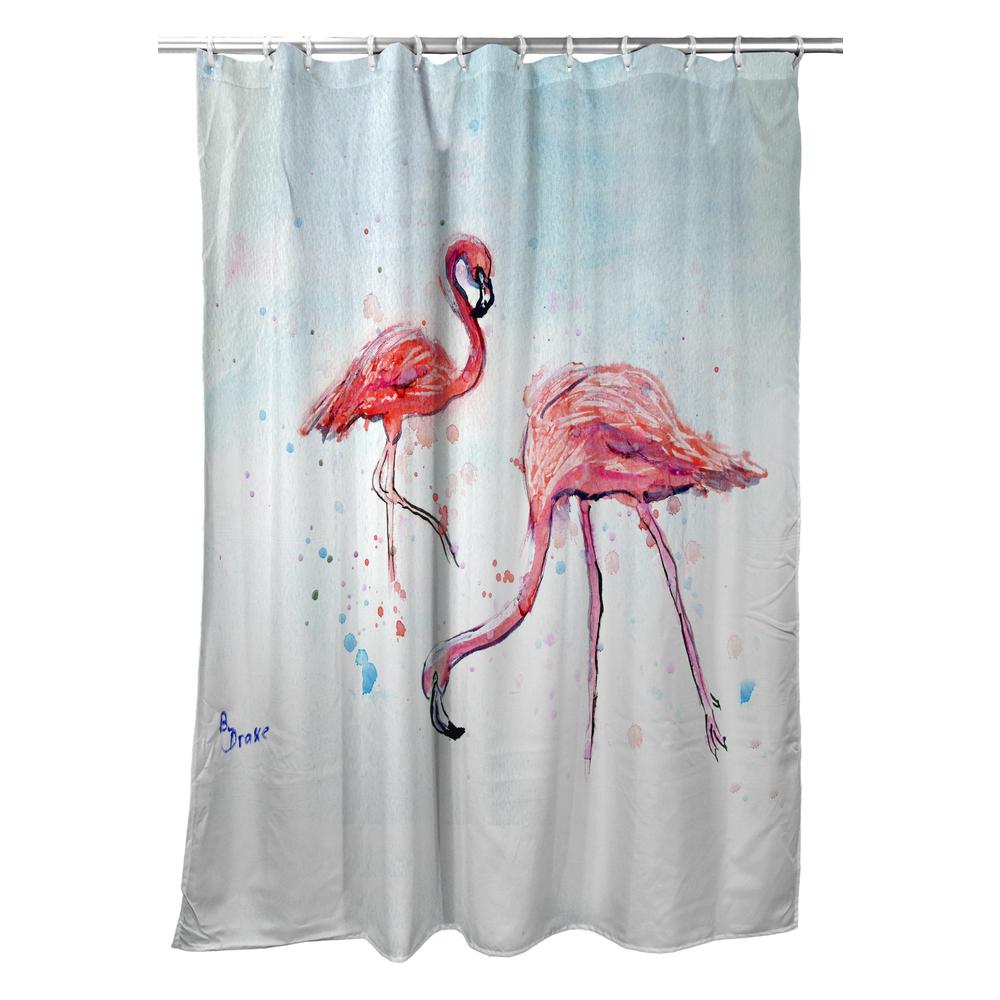 Betsy's Flamingos Shower Curtain. Picture 1