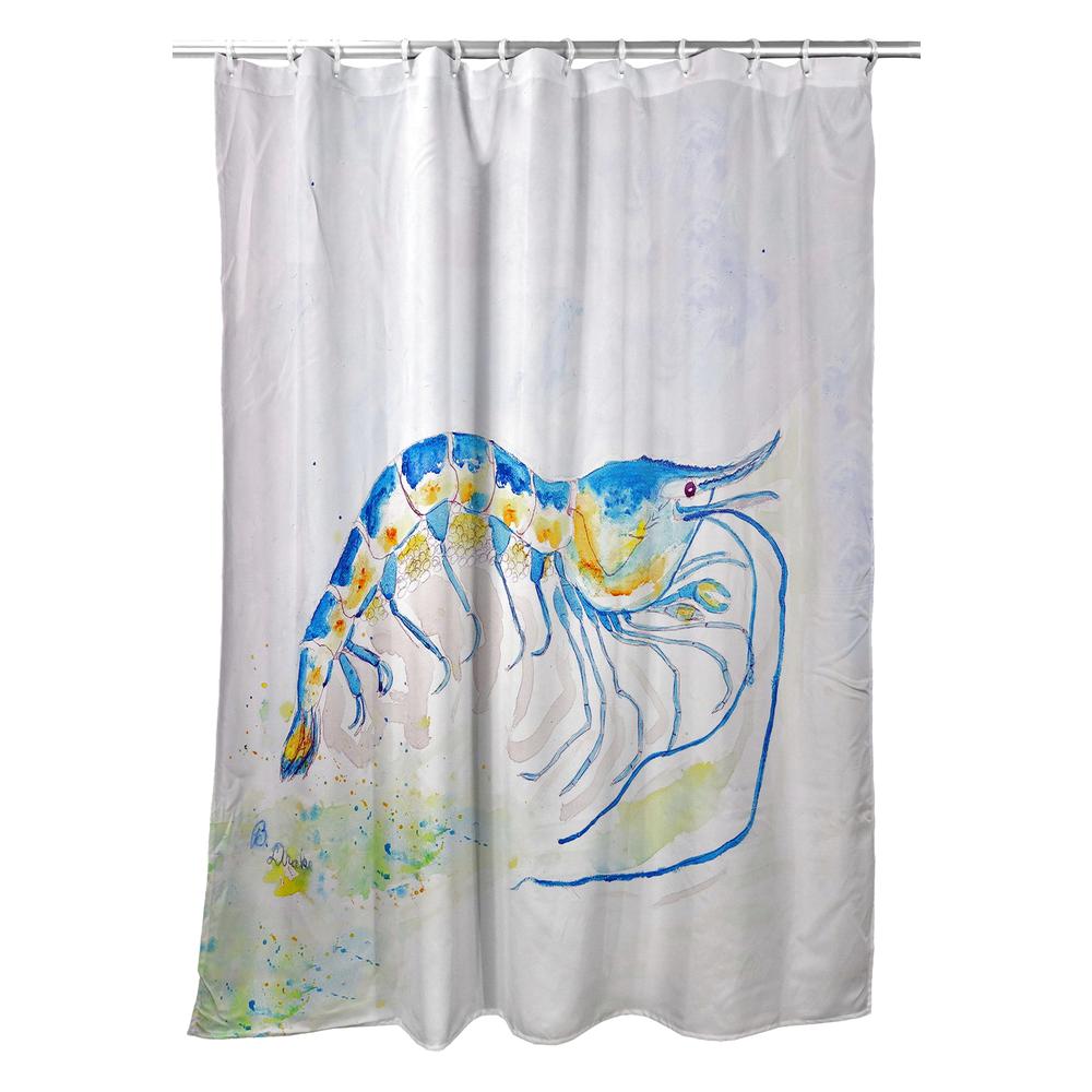 Blue Shrimp Shower Curtain. Picture 1