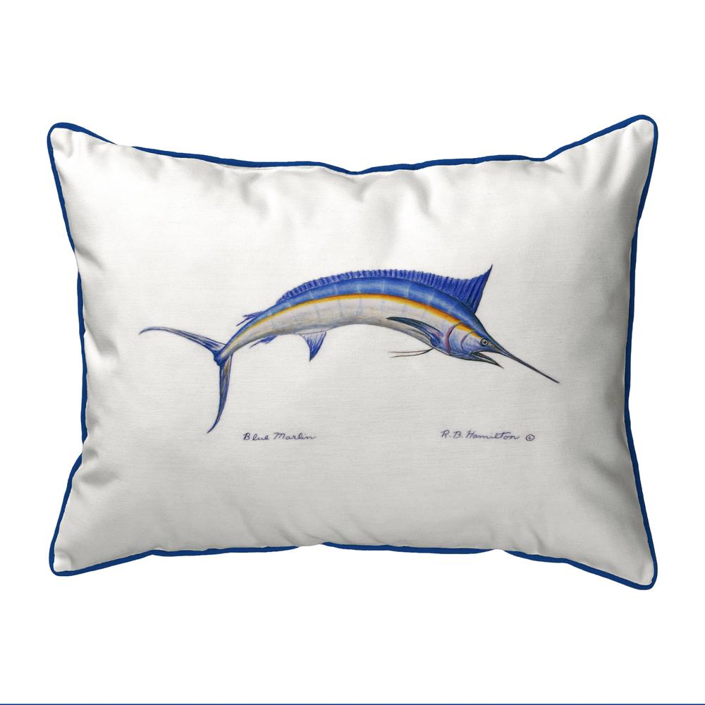 Blue Marlin Small Indoor/Outdoor Pillow 11x14. Picture 1