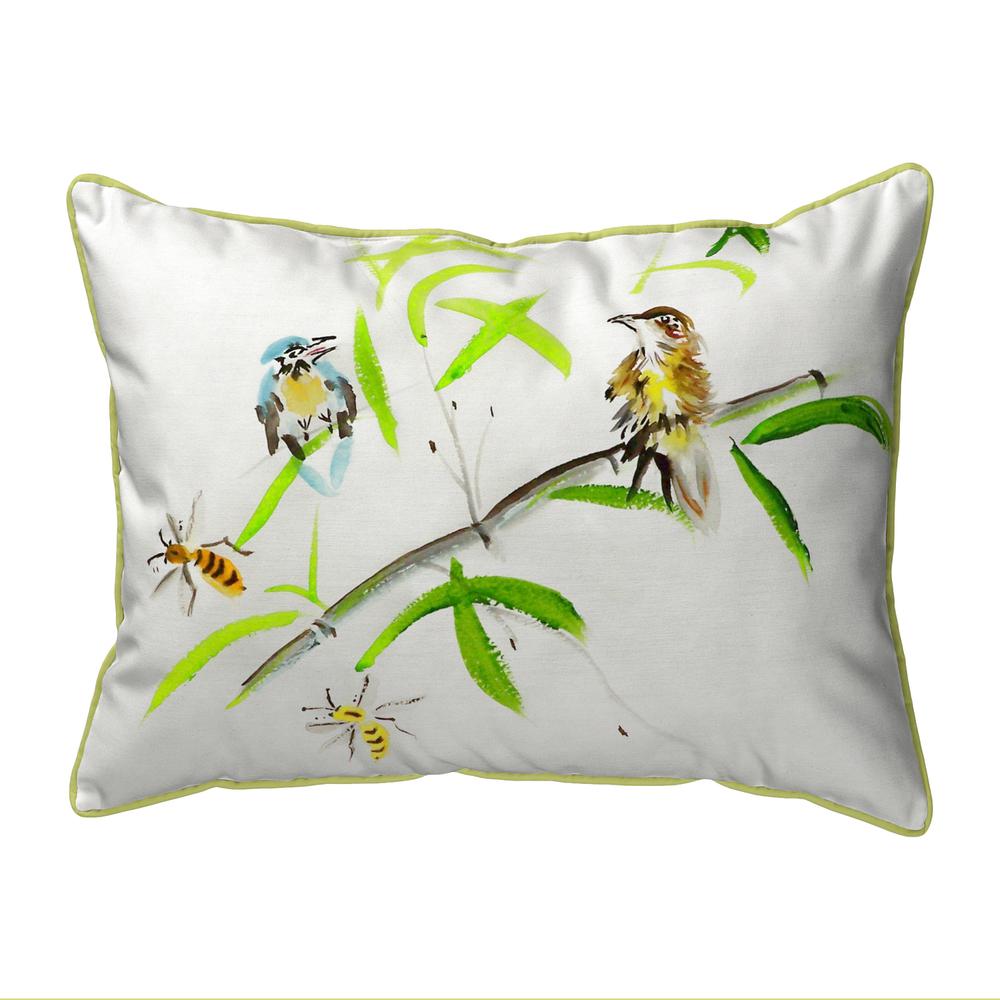 Birds & Bees I Small Indoor/Outdoor Pillow 11x14. Picture 1