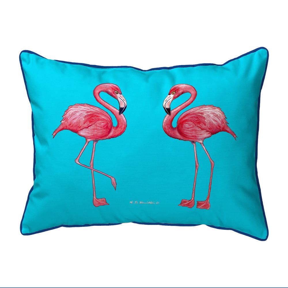 Flamingo Tiled Small Corded Indoor/Outdoor Pillow 11x14. Picture 1