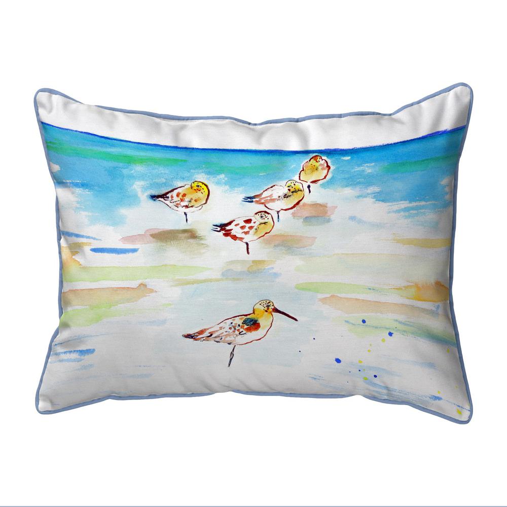 Five Sanderlings Small Corded Indoor/Outdoor Pillow 11x14. Picture 1