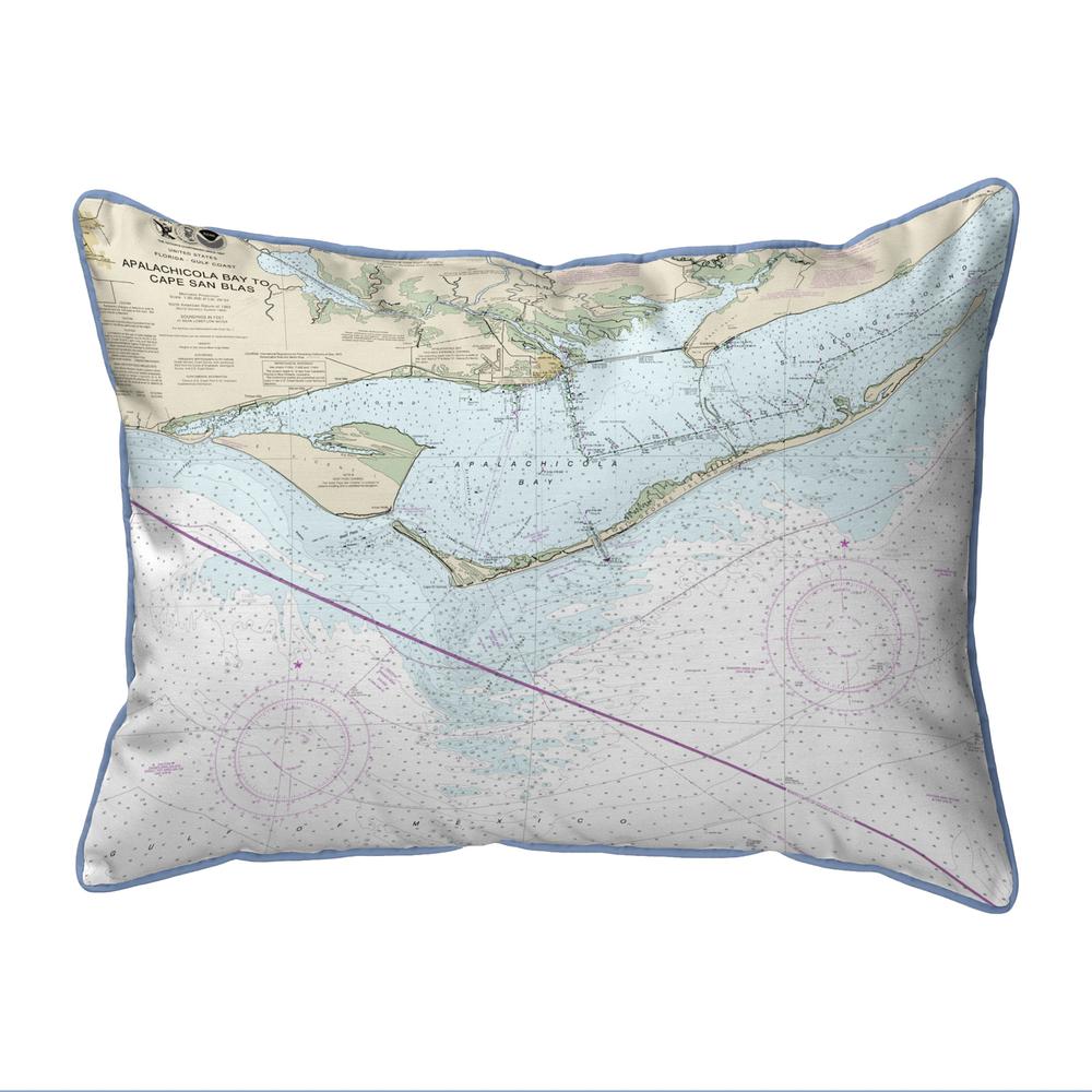 St George Island, FL Nautical Map Small Corded Indoor/Outdoor Pillow 11x14. Picture 1