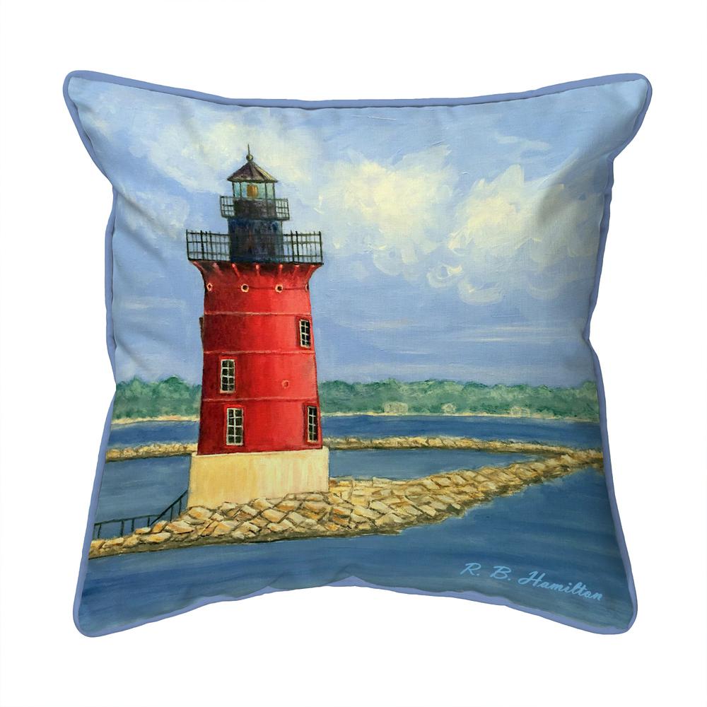 Breakwater Lighthouse Small Indoor/Outdoor Pillow 12x12. Picture 1