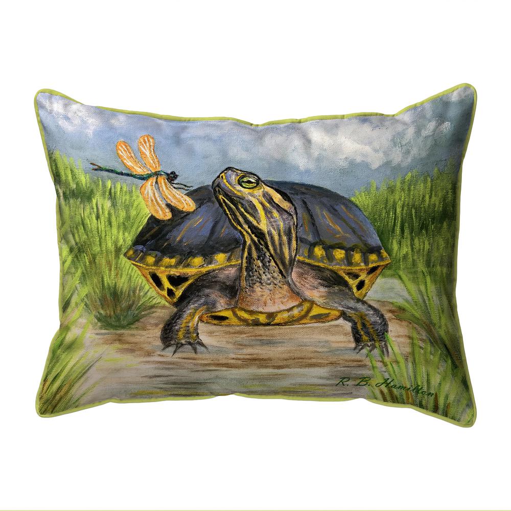 Dragonfly to Turtle Small Indoor/Outdoor Pillow 11x14. Picture 1