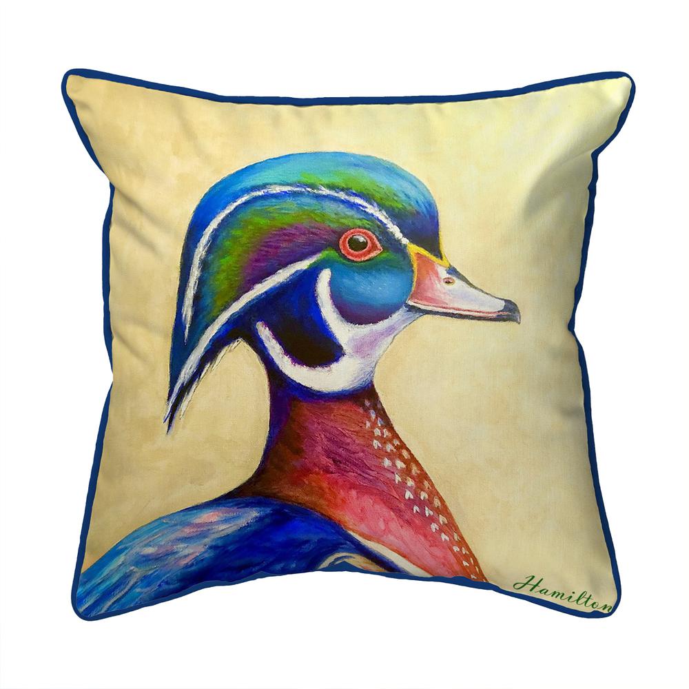 Mr. Wood Duck Small Indoor/Outdoor Pillow 12x12. Picture 1