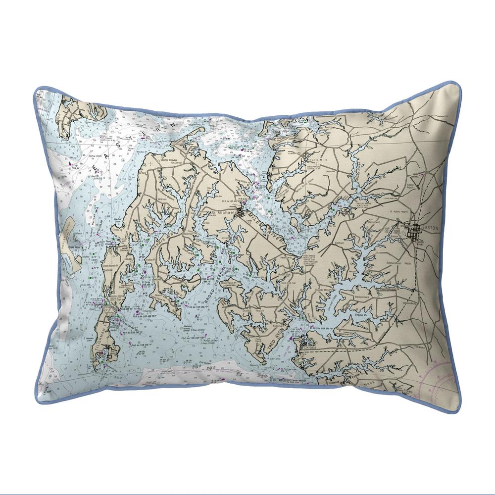 Easton, MD Nautical Map Small Corded Indoor/Outdoor Pillow 11x14. Picture 1
