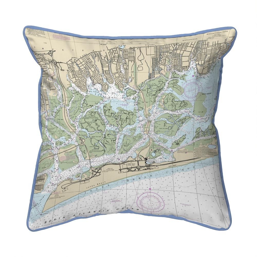 E. Shinnecock Bay to Rockway Inlet S. Oyster Bay, NY Nautical Map Small Pillow 12x12. Picture 1