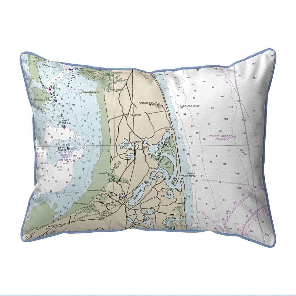 Cape Cod - Nauset Beach, MA Nautical Map Small Corded Indoor/Outdoor Pillow 11x14. Picture 1