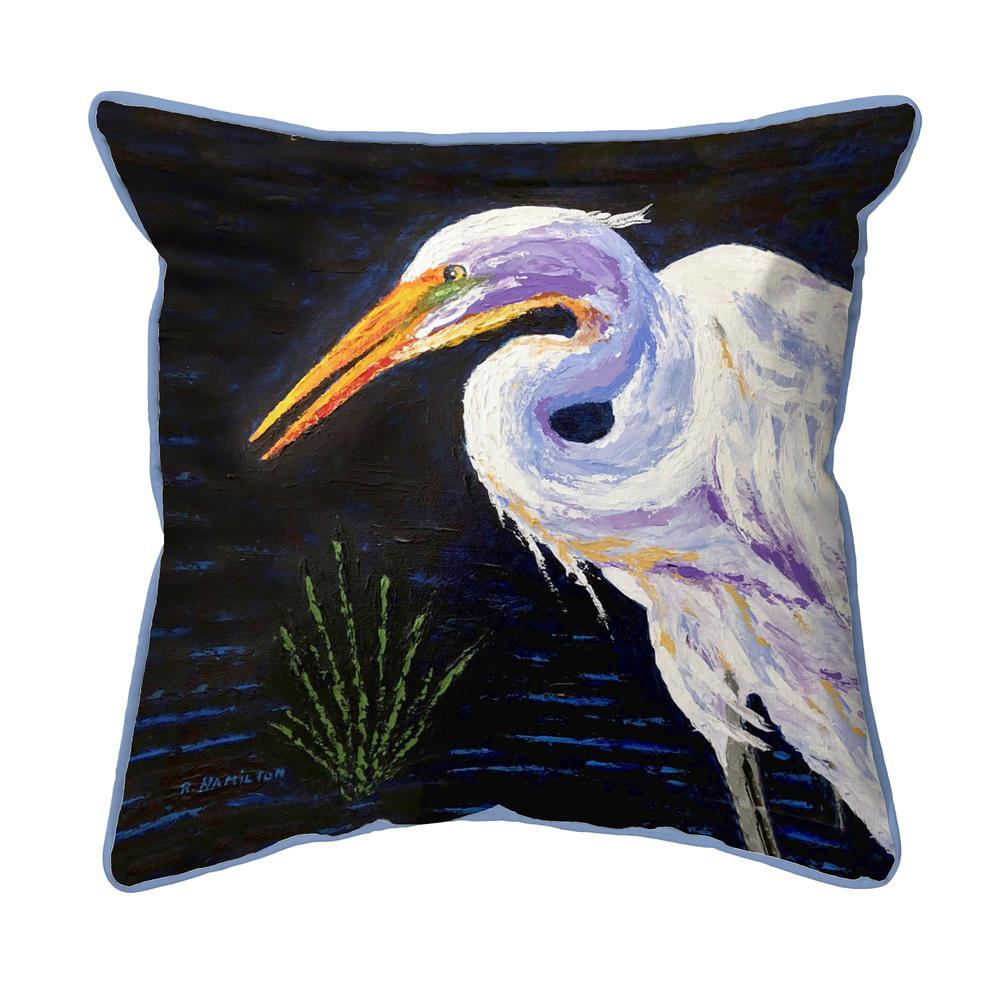 Palette Great Egret Small Indoor/Outdoor Pillow 12x12. Picture 1