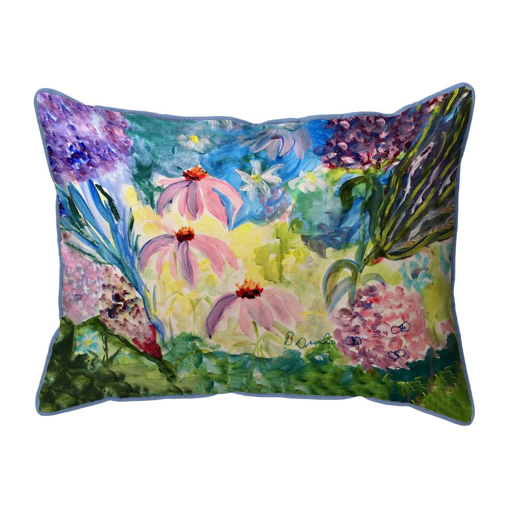 Pink Garden Small Indoor/Outdoor Pillow 11x14. Picture 1