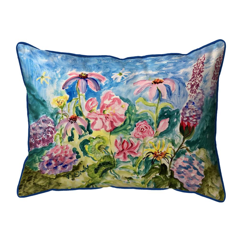 Pink Garden II Small Indoor/Outdoor Pillow 11x14. Picture 1
