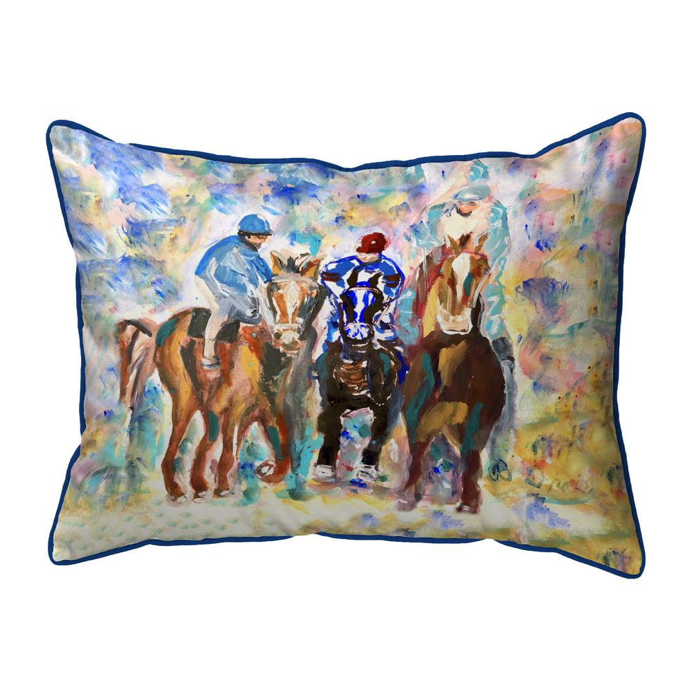 Three Racing II Small Indoor/Outdoor Pillow 11x14. Picture 1