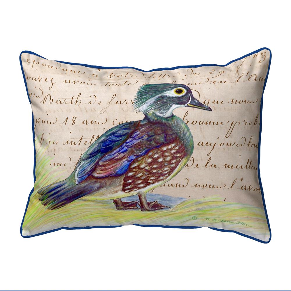 Female Wood Duck Script Small Indoor/Outdoor Pillow 11x14. Picture 1
