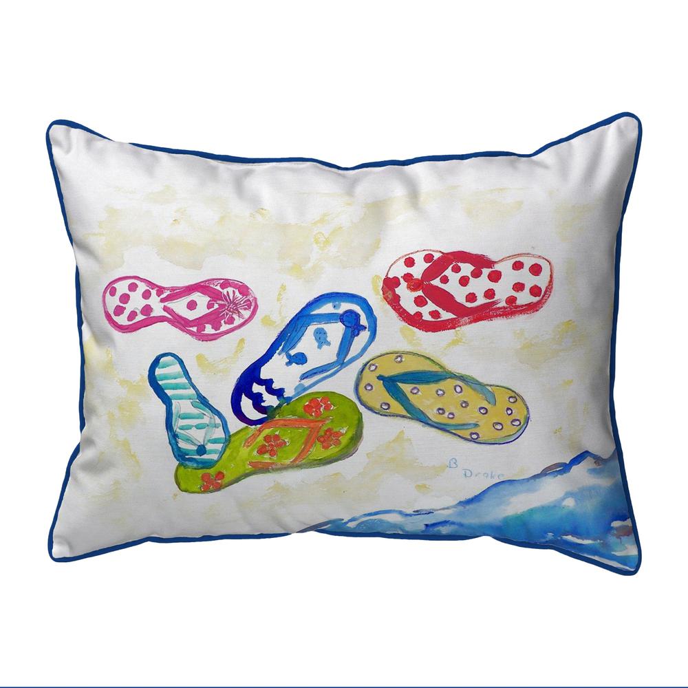 Six Flip Flops Small Indoor/Outdoor Pillow 12x12. Picture 1