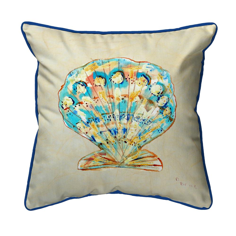 Teal Scallop Small Indoor/Outdoor Pillow 12x12. Picture 1
