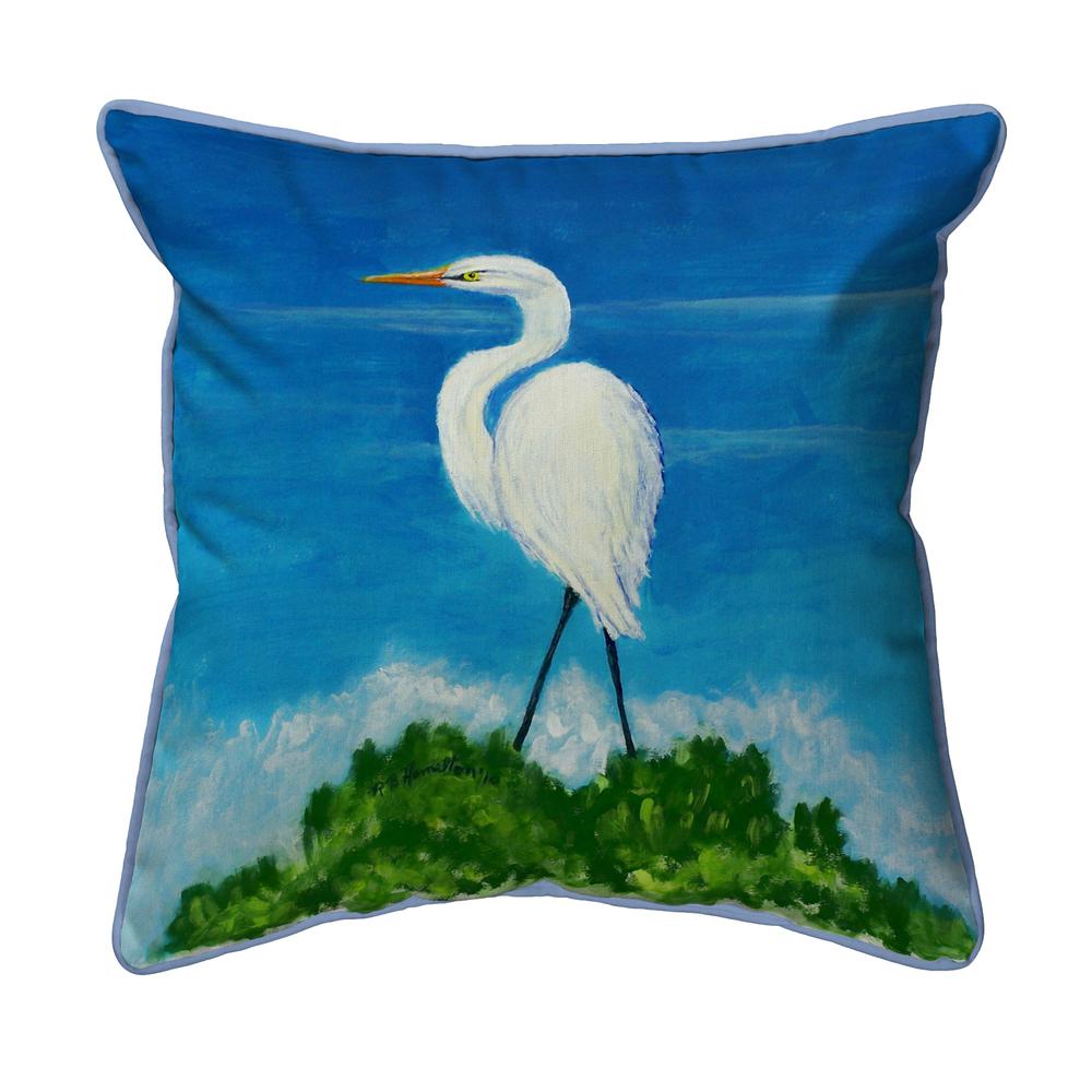Great Egret Small Indoor/Outdoor Pillow 12x12. Picture 1