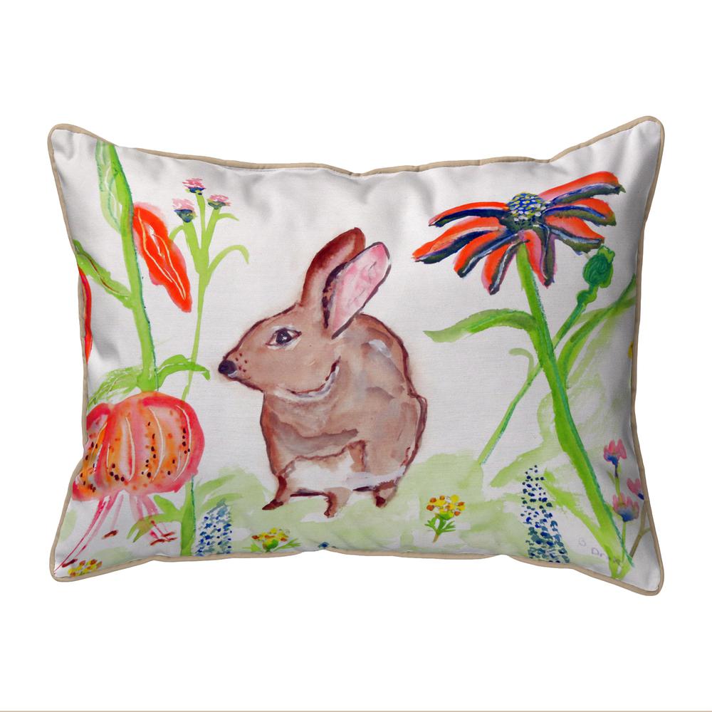 Brown Rabbit Left Small Indoor/Outdoor Pillow, 11x14. Picture 1