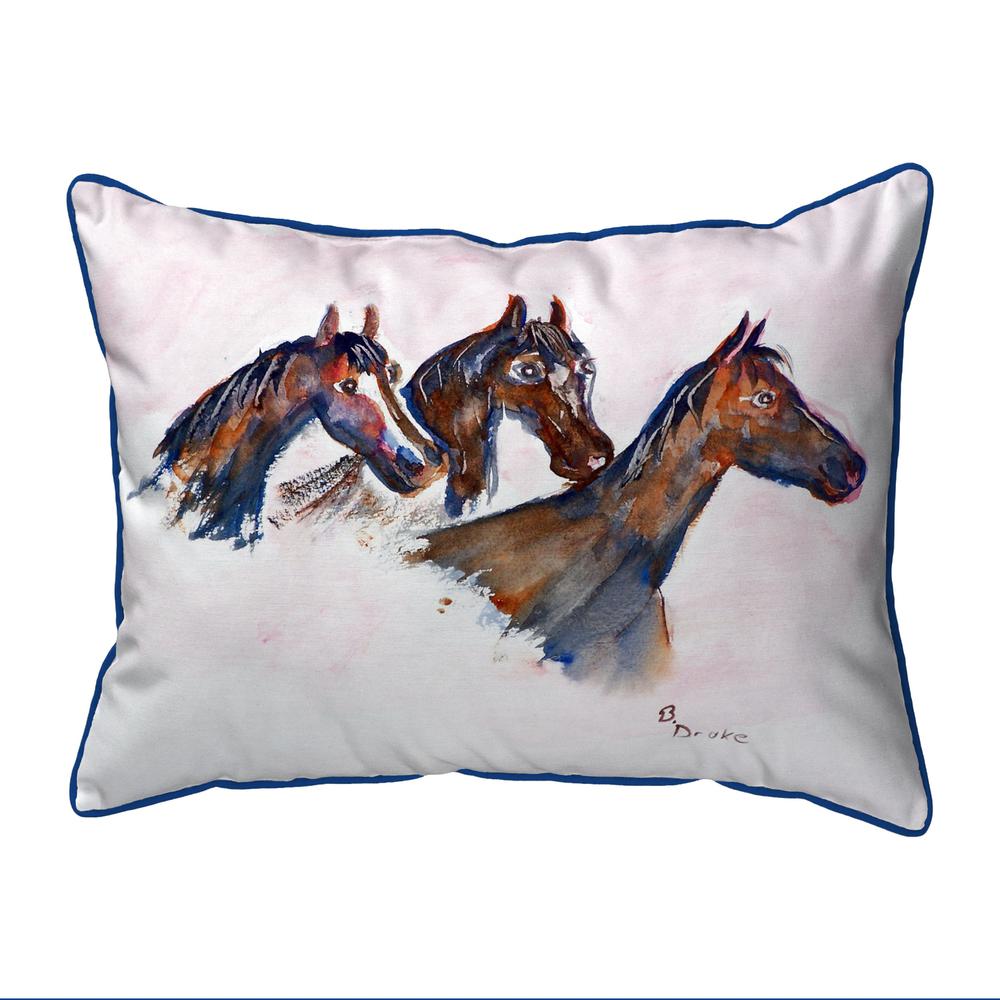 Three Horses Small Indoor/Outdoor Pillow 11x14. Picture 1