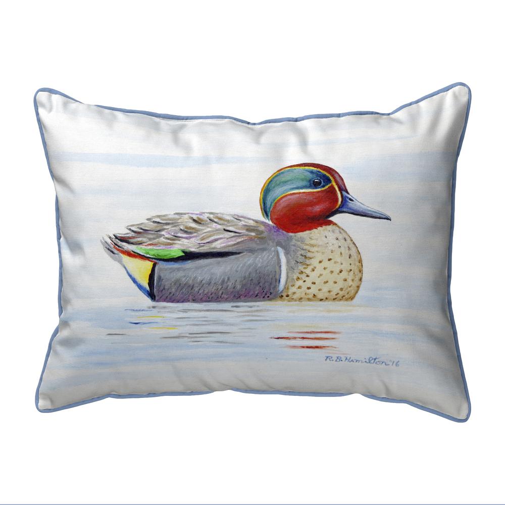 Green Wing Teal Small Indoor/Outdoor Pillow 11x14. Picture 1