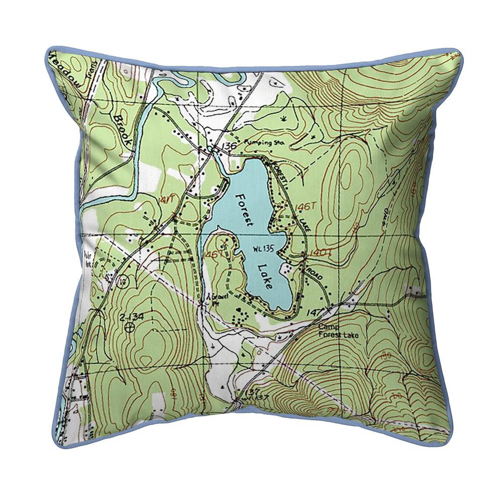 Forest Lake, NH Nautical Map Small Corded Indoor/Outdoor Pillow 12x12. Picture 1