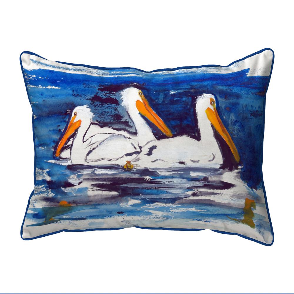 Three Pelicans Small Indoor/Outdoor Pillow 11x14. Picture 1