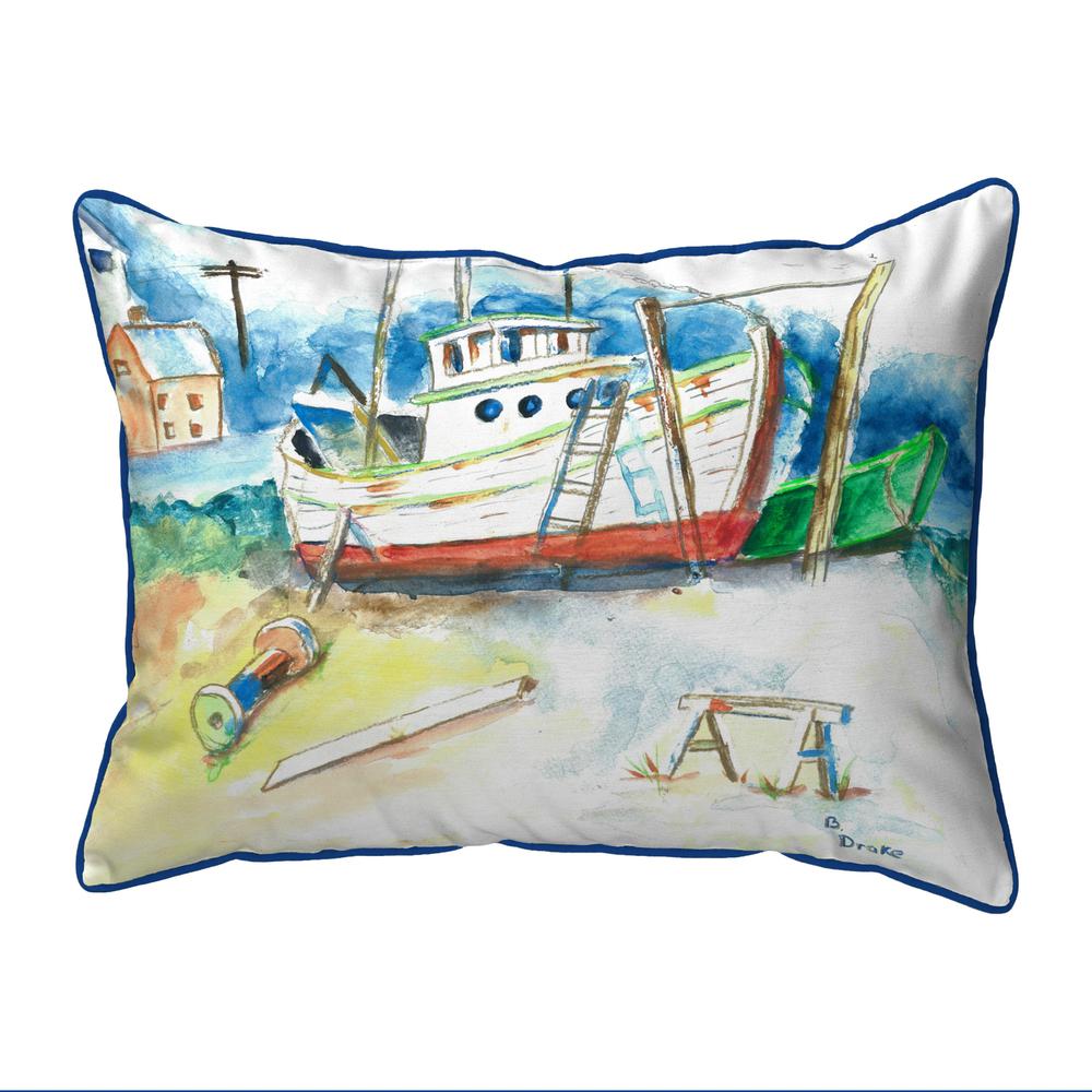 Old Boat Small Indoor/Outdoor Pillow 11x14. Picture 1