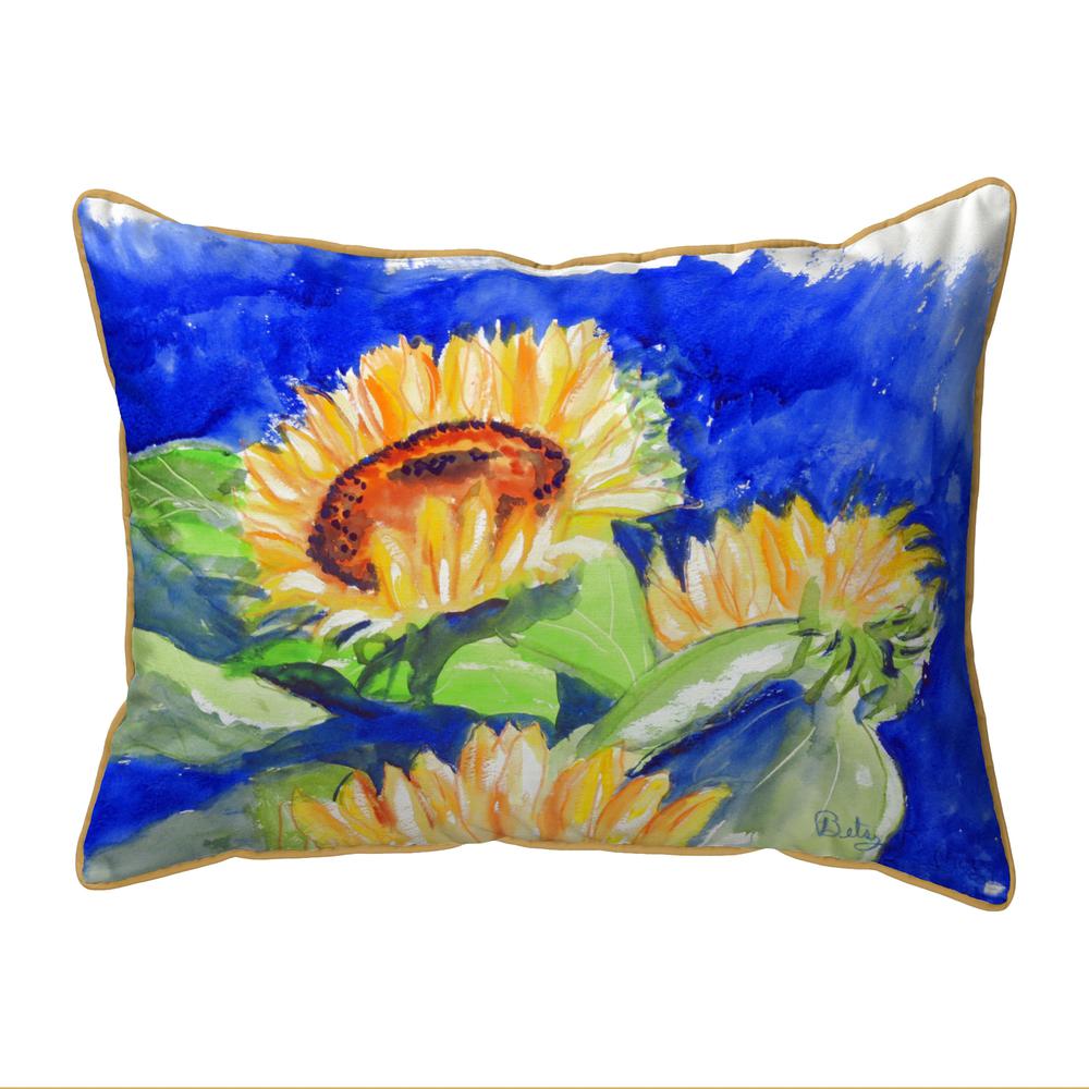 Gold Rising SunFlower Small Pillow 11x14. Picture 1