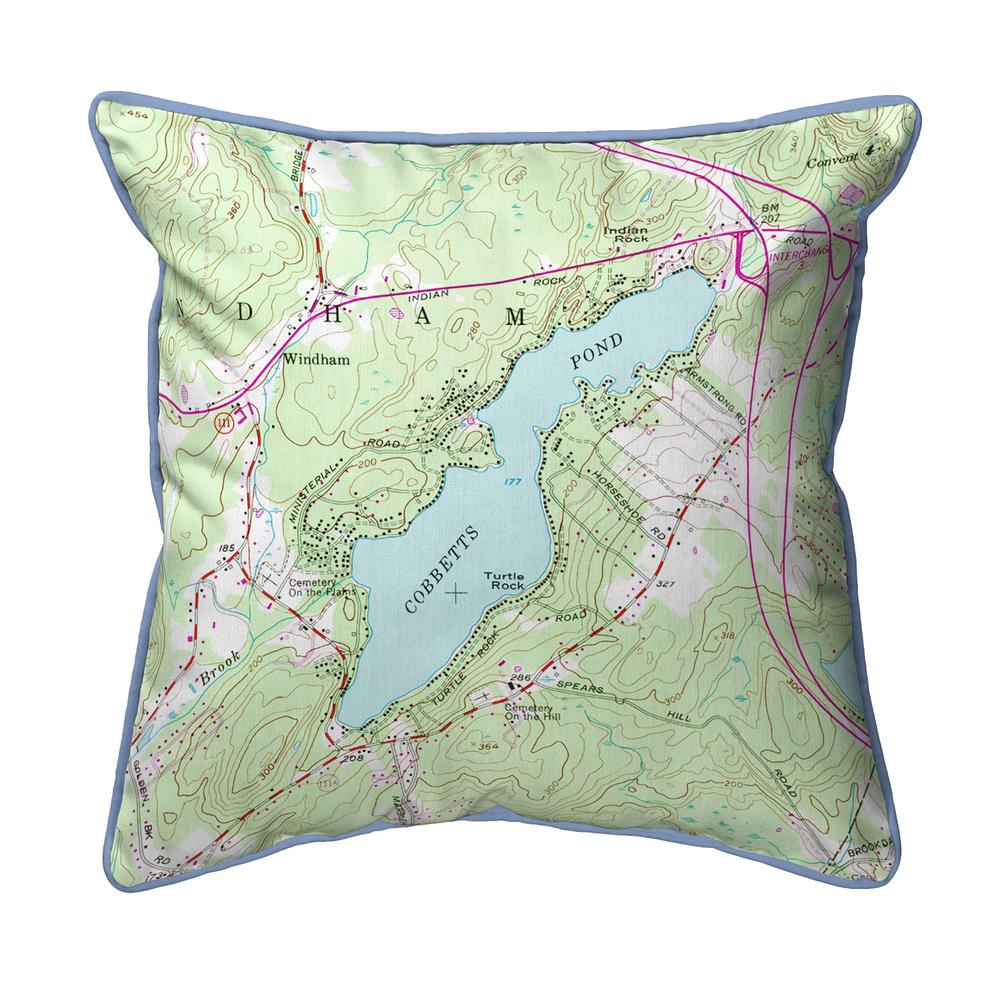 Cobbetts Pond, NH Nautical Map Small Corded Indoor/Outdoor Pillow 12x12. Picture 1