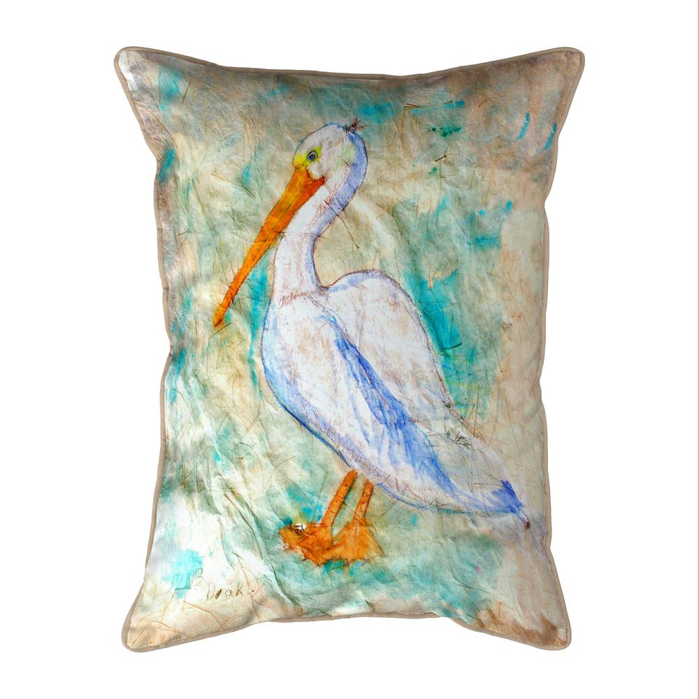 Pelican on Rice Small Indoor/Outdoor Pillow 11x14. Picture 1