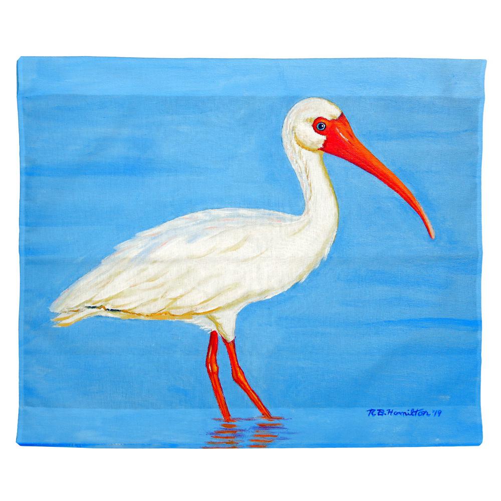 Posing White Ibis Outdoor Wall Hanging 24x30. Picture 1