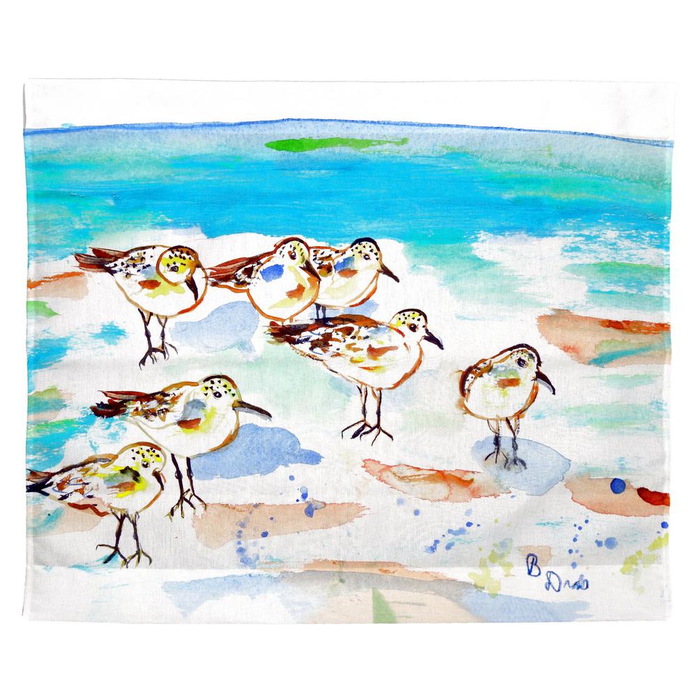 Seven Sanderlings Outdoor Wall Hanging 24x30. Picture 1