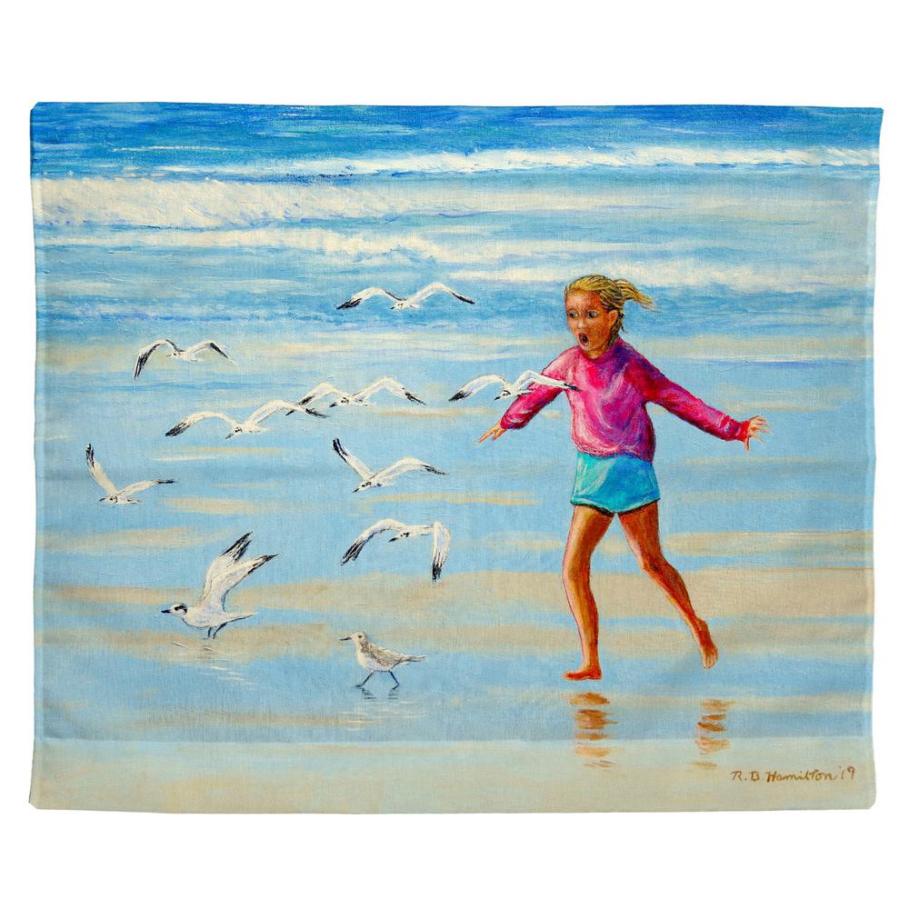 Chasing Gulls Outdoor Wall Hanging 24x30. Picture 1