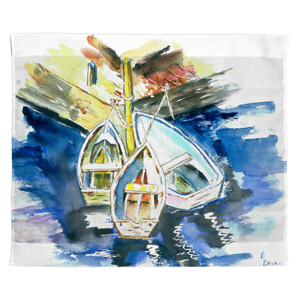 Three Row Boats Outdoor Wall Hanging 24x30. Picture 1